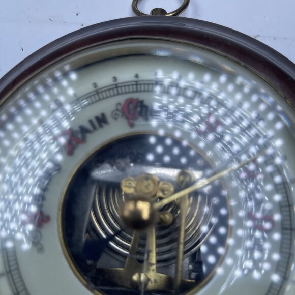 Vintage Compass Wood Framed Weather Barometer Germany Nautical DECOR ONLY - Picture 12 of 13